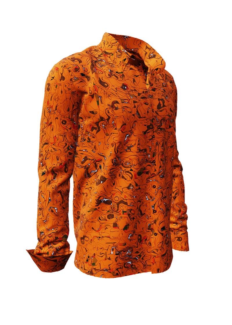 ausgefallene Hemden fr Mnner GRAVUR ORANGE - GERMENS
