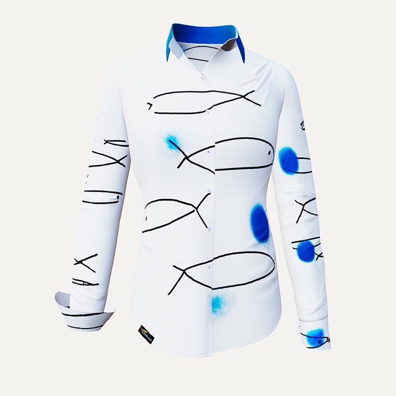 Unique blouse for women - ALLES THEATER - 100% cotton - GERMENS artfashion - Sizes XS to 3XL