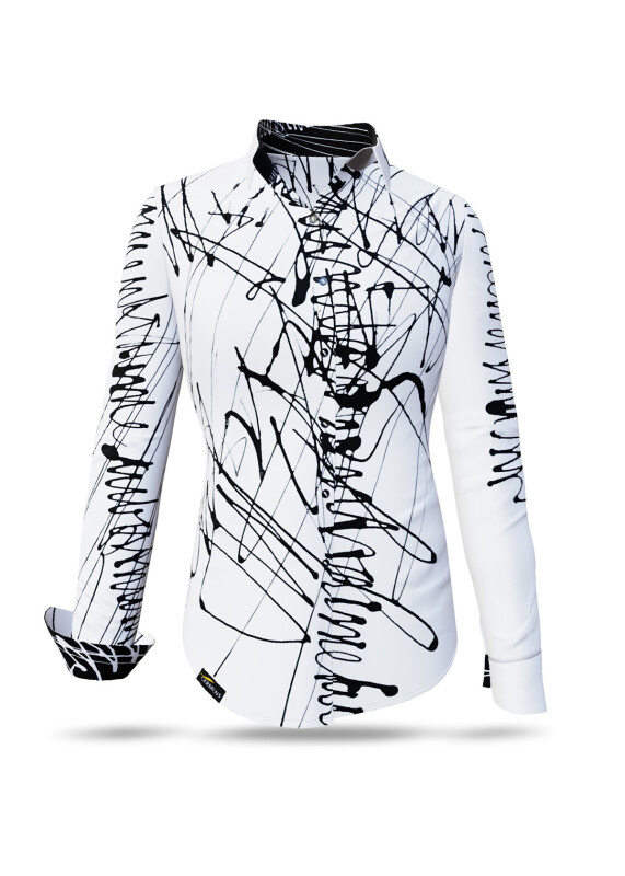 Unique blouse for women - DENADA WHITE - 100% cotton - GERMENS artfashion - Sizes XS to 3XL