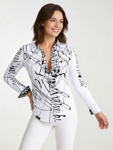 Unique blouse for women - DENADA WHITE - 100% cotton -...