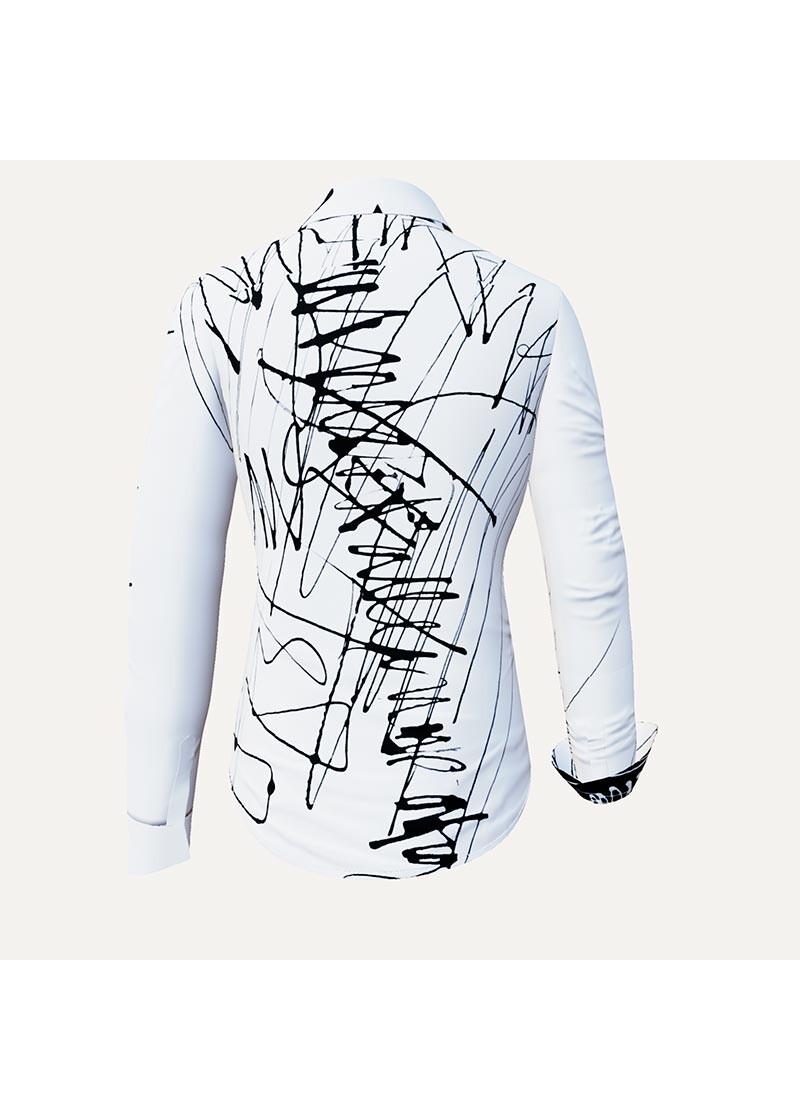 DENADA WHITE - Weie Bluse mit Linien - GERMENS