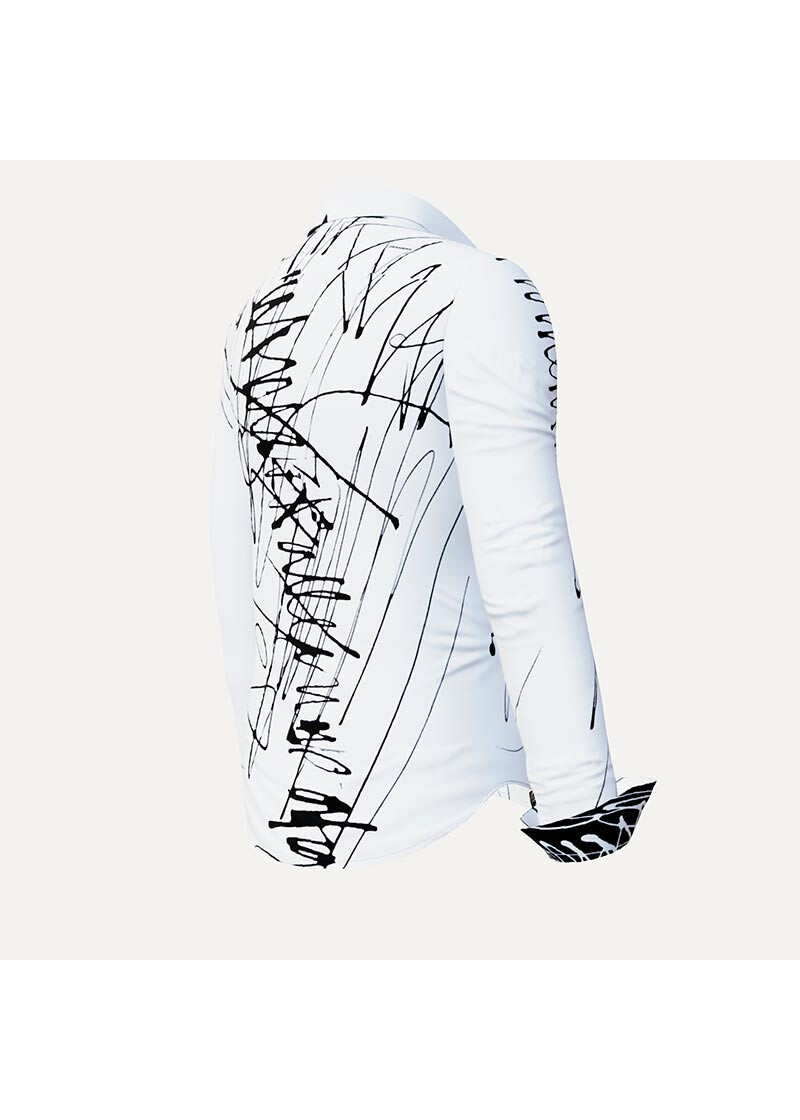 DENADA WHITE - Weie Bluse mit Linien - GERMENS