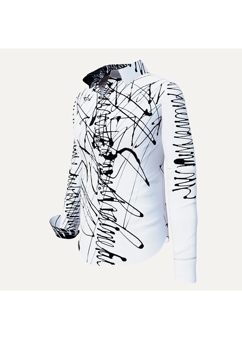 DENADA WHITE - Weie Bluse mit Linien - GERMENS