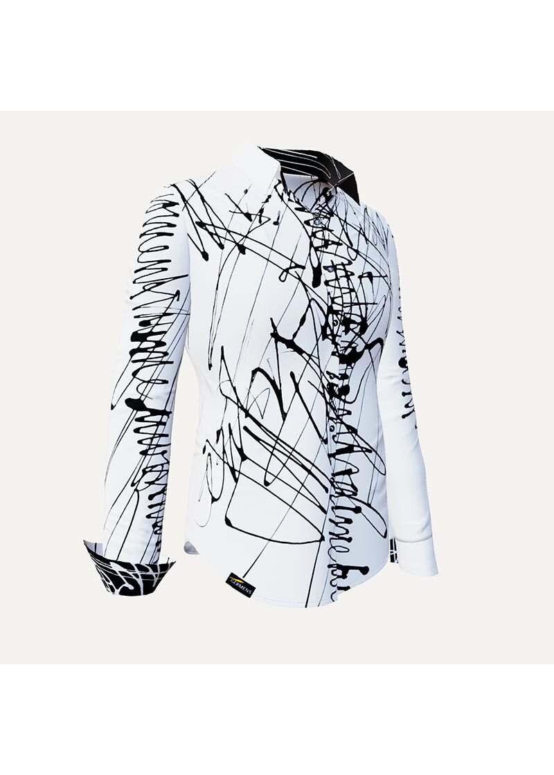DENADA WHITE - Weie Bluse mit Linien - GERMENS