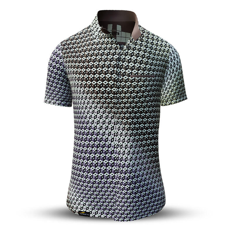 Sommerhemd Herren CUBO FABER - 100 % Baumwolle - 10 Größen von XS - 6XL - außergewöhnliches Design - feinste Verarbeitung - Stoffe Made in Germany - limitiert und exklusiv