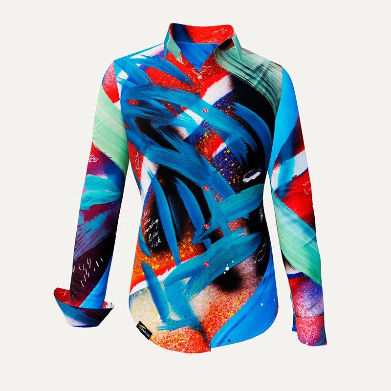 Unique blouse for women - THE TIME TRAVELING - 100% cotton - GERMENS artfashion - Sizes XS to 3XL