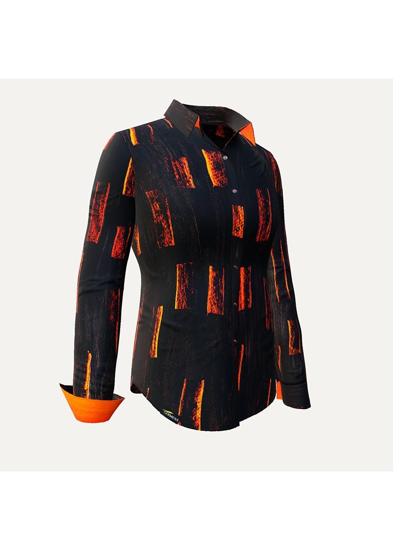 ZORN - Schwarz orange Bluse - GERMENS