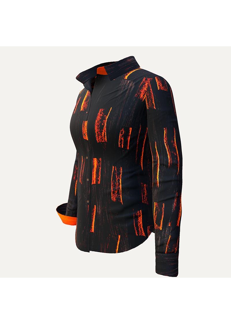 ZORN - Schwarz orange Bluse - GERMENS