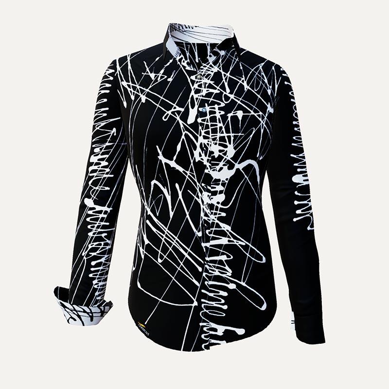 Unique blouse for women - DENADA BLACK - 100% cotton - GERMENS artfashion - Sizes XS to 3XL