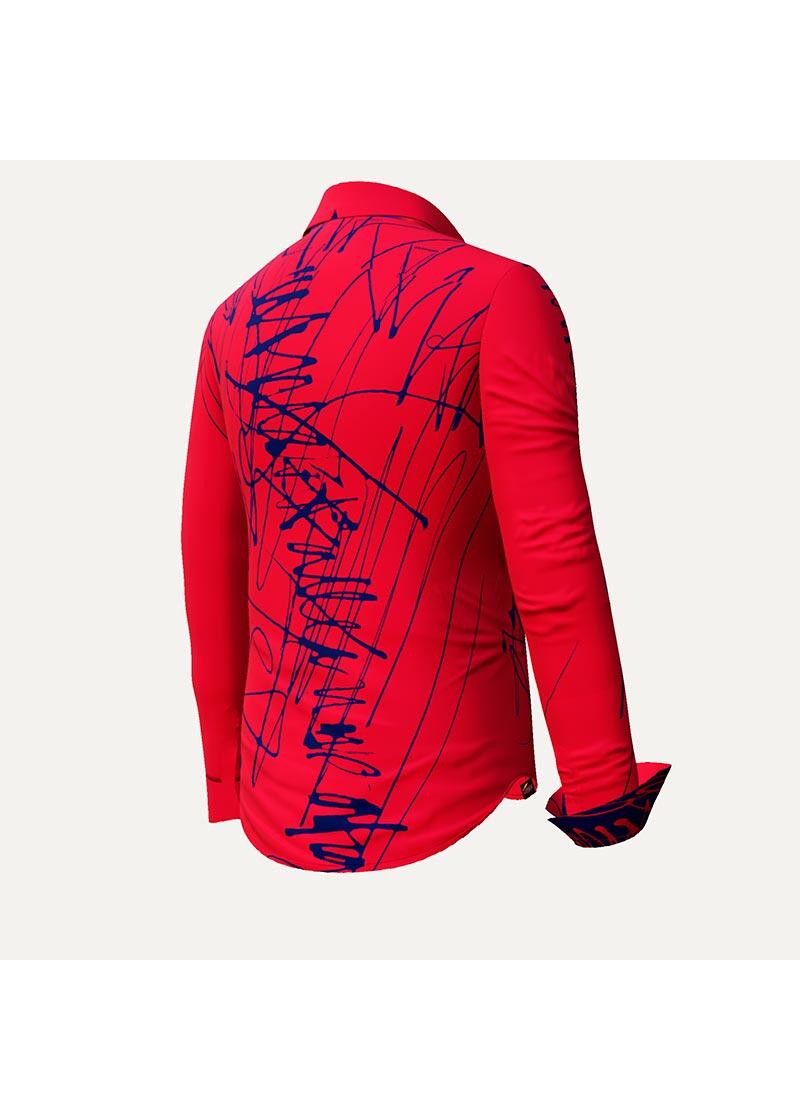 DENADA RED - Rote Bluse mit schwarzen Strichen - GERMENS