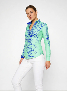 ausgefallene Damenbluse für Damen - DENADA MINT - 100 % Baumwolle - GERMENS artfashion - Größen XS bis 3XL