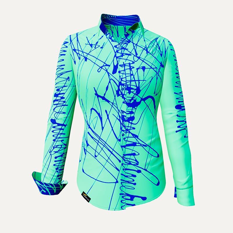 Unique blouse for women - DENADA MINT - 100% cotton - GERMENS artfashion - Sizes XS to 3XL