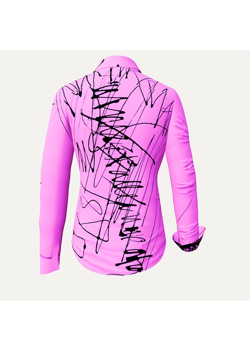 DENADA PINK - Pinke Bluse mit schwarzen Strichen - GERMENS