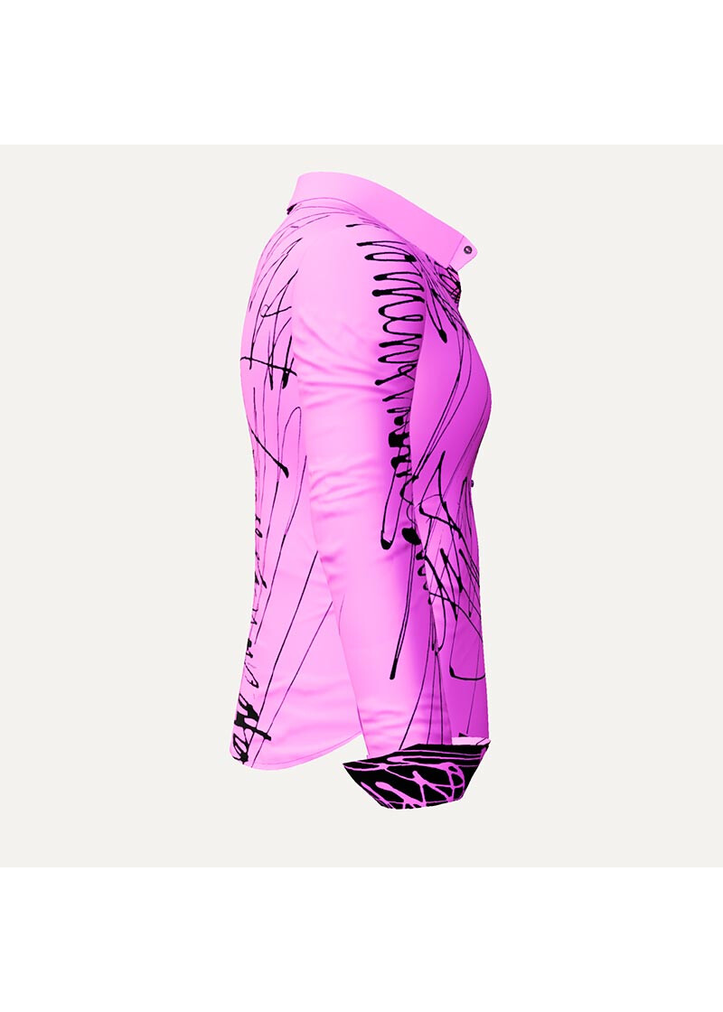DENADA PINK - Pinke Bluse mit schwarzen Strichen - GERMENS