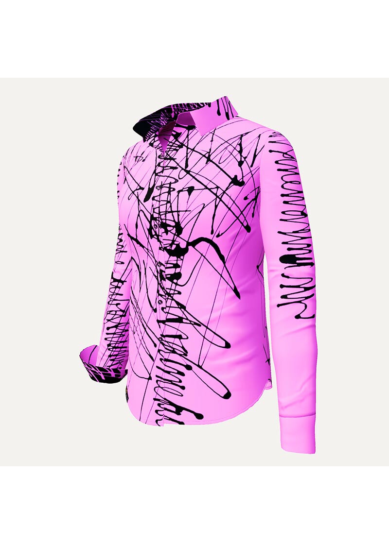 DENADA PINK - Pinke Bluse mit schwarzen Strichen - GERMENS