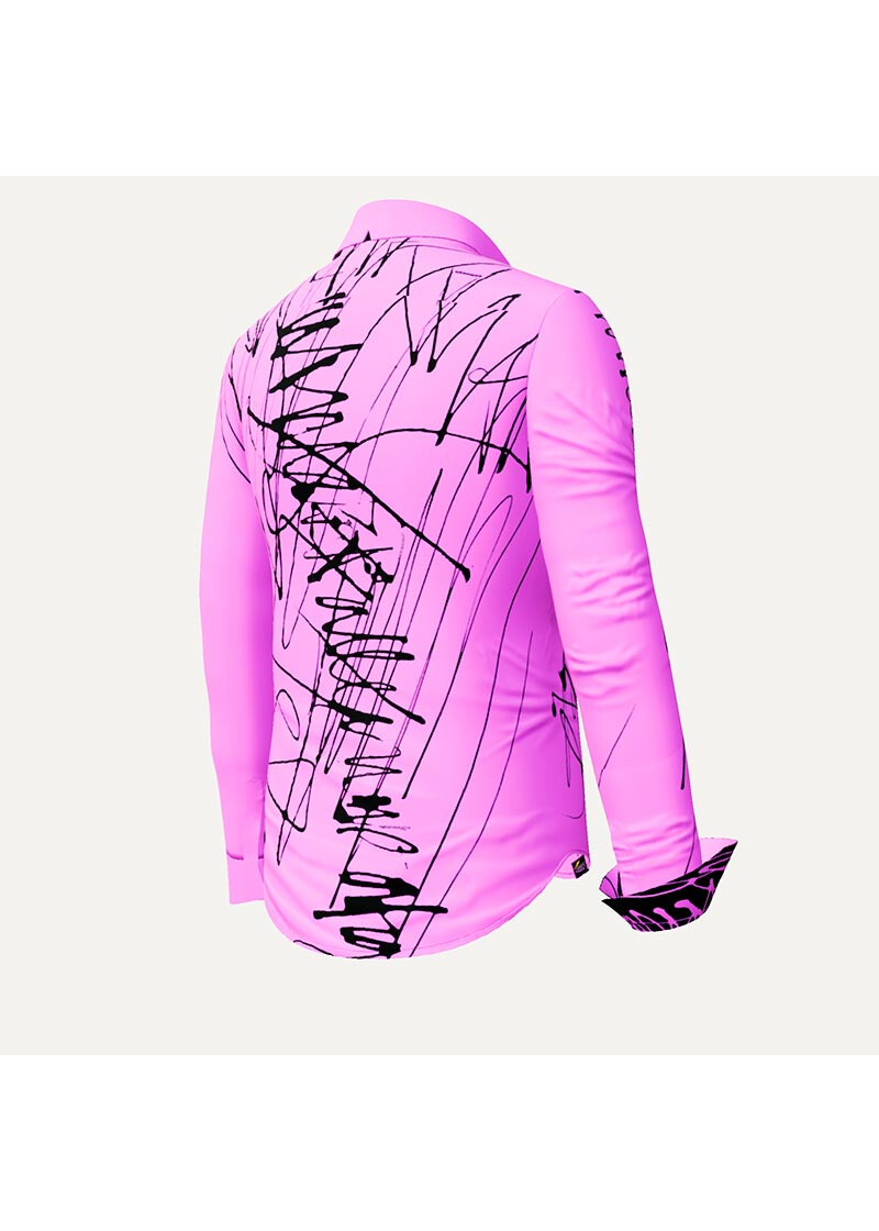 DENADA PINK - Pinke Bluse mit schwarzen Strichen - GERMENS