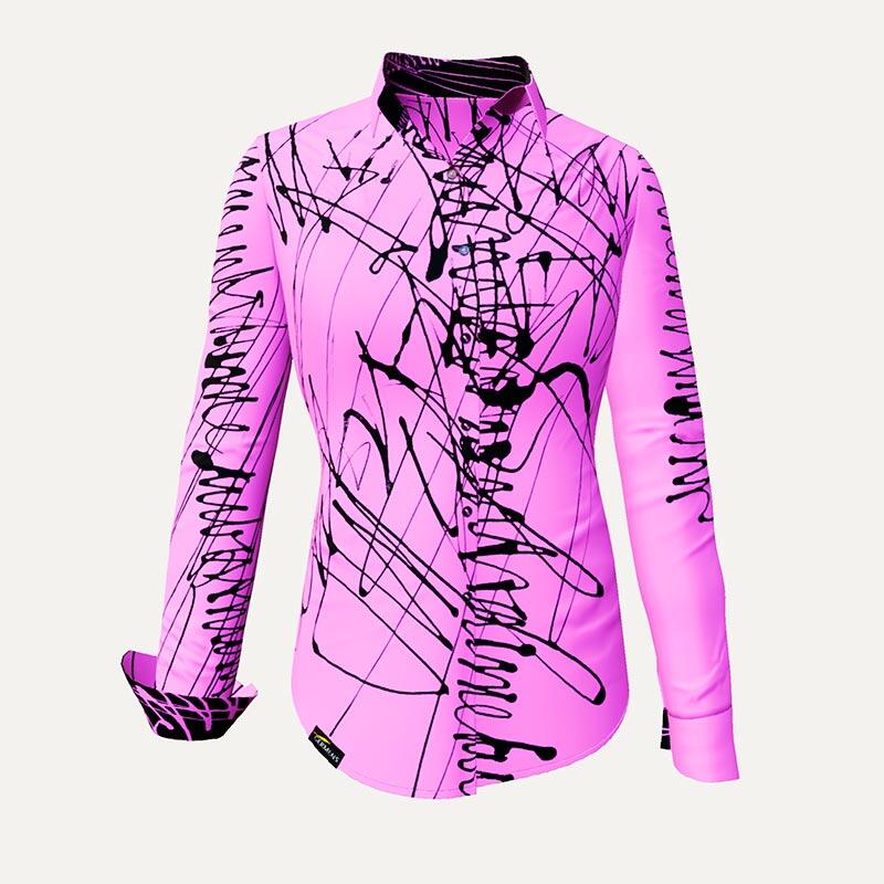 Unique blouse for women - DENADA PINK - 100% cotton - GERMENS artfashion - Sizes XS to 3XL