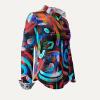 DAPURITOJO AUSSERGEWOEHNLICHE BLUSE Blusen Damen - 100 % Baumwolle - GERMENS artfashion