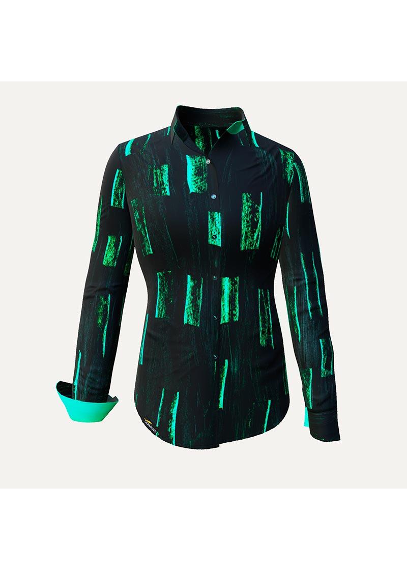 SANFTMUT - Schwarz trkise Bluse - GERMENS