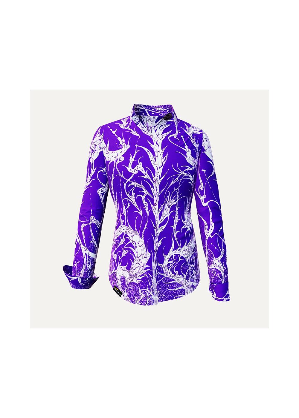 DORNRSCHEN VIOLET - Violette Bluse mit weier Zeichnung...