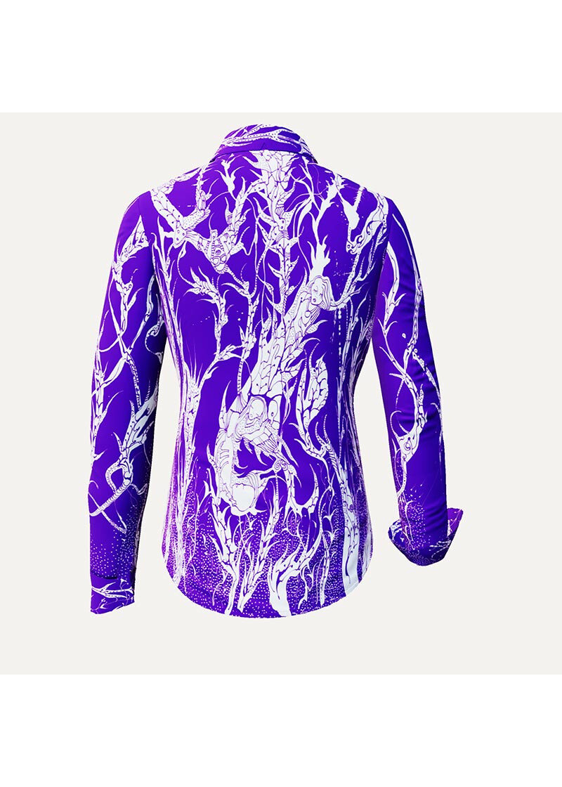 DORNRSCHEN VIOLET - Violette Bluse mit weier Zeichnung - GERMENS