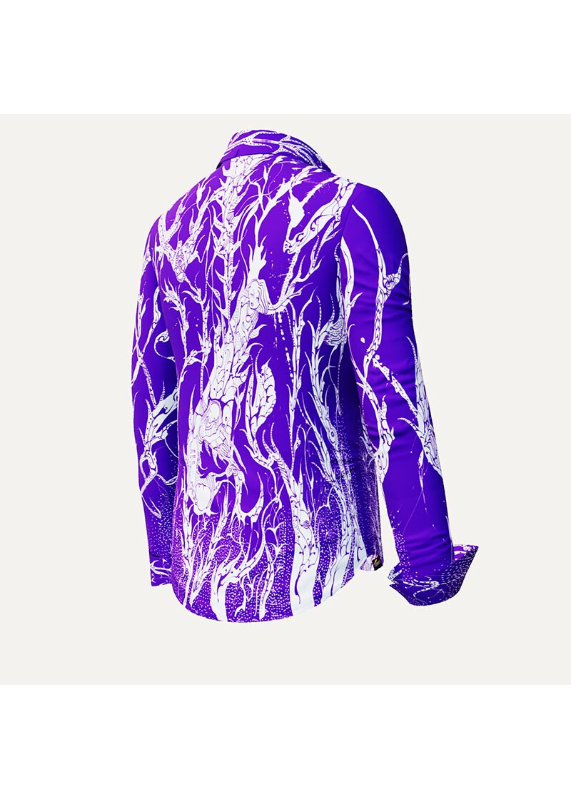 DORNRSCHEN VIOLET - Violette Bluse mit weier Zeichnung - GERMENS