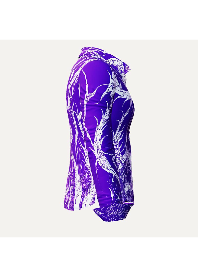 DORNRSCHEN VIOLET - Violette Bluse mit weier Zeichnung - GERMENS