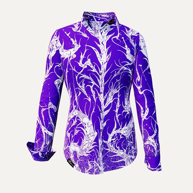 Unique blouse for women - DORNRÖSCHEN VIOLET - 100% cotton - GERMENS artfashion - Sizes XS to 3XL