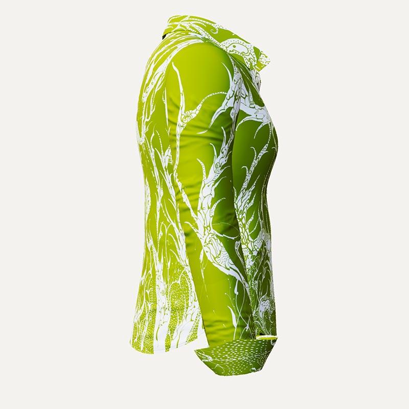 DORNRÖSCHEN GREEN - Hellgrüne Bluse mit weißer Zeichnung - GERMENS