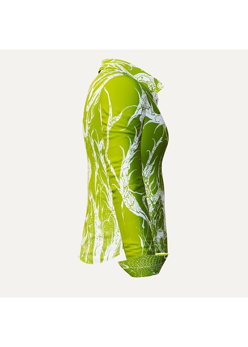 DORNRSCHEN GREEN - Hellgrne Bluse mit weier Zeichnung - GERMENS