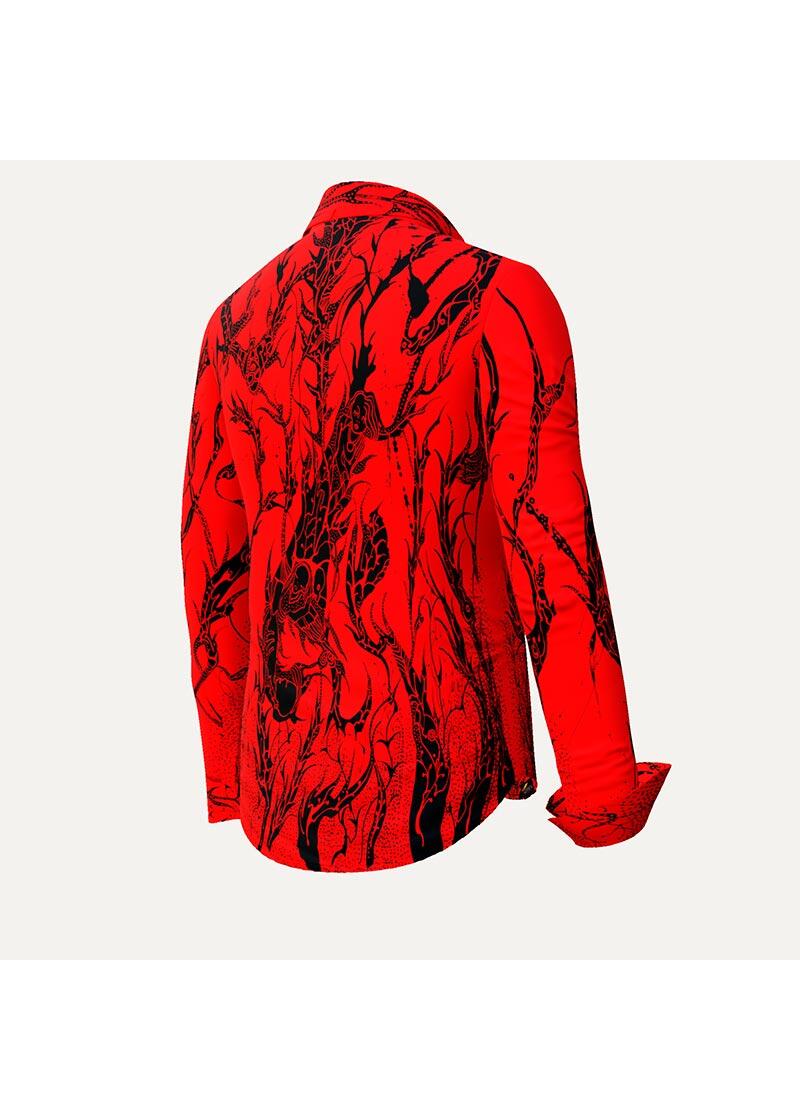 DORNRSCHEN RED - Rote Bluse mit schwarzer Zeichnung - GERMENS