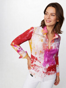 Unique blouse for women - VERVE SAPHIR - 100% cotton -...