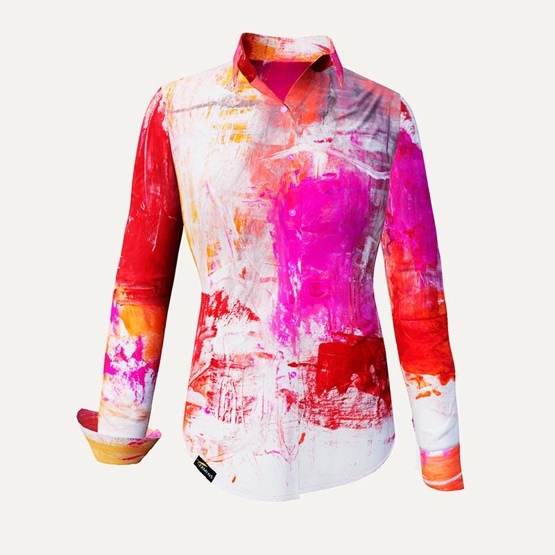 ausgefallene Damenbluse für Damen - VERVE SAPHIR - 100 % Baumwolle - GERMENS artfashion - Größen XS bis 3XL