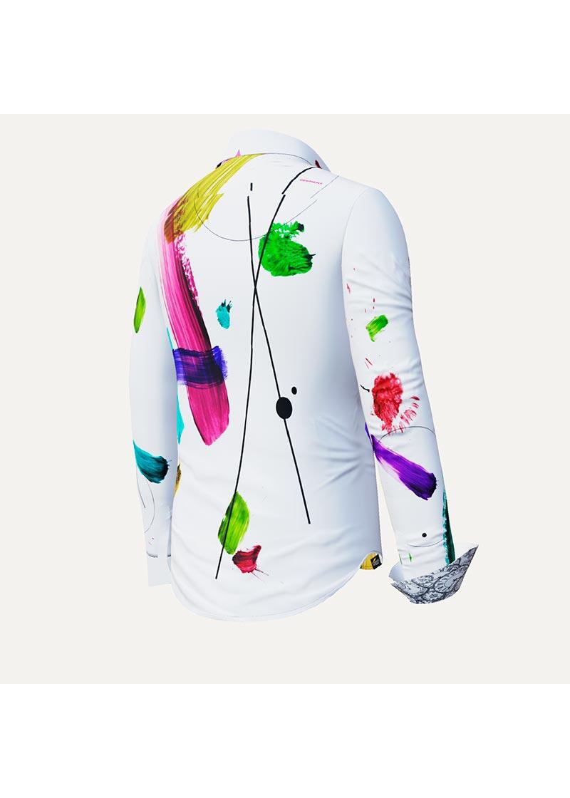 ZEITVERGESSEN - Weie Bluse mit bunten Pinselstrichen - GERMENS
