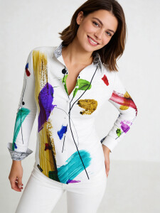 ausgefallene Damenbluse für Damen - ZEITVERGESSEN -...