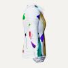 ZEITVERGESSEN WEISSE BLUSE MIT BUNTEN PINSELSTRICHEN Blusen Damen - 100 % Baumwolle - GERMENS artfashion