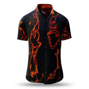 LAVA - Black short sleeve shirt with orange - GERMENS