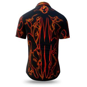 LAVA - Black short sleeve shirt with orange - GERMENS