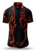 LAVA - Black short sleeve shirt with orange - GERMENS