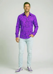 Discover colorful button up shirts for men GRAVUR LILAS -...
