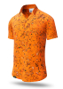 Mens Short Sleeve Button Up GRAVUR ORANGE – GERMENS artfashion – 100 % Cotton - Size 5XL