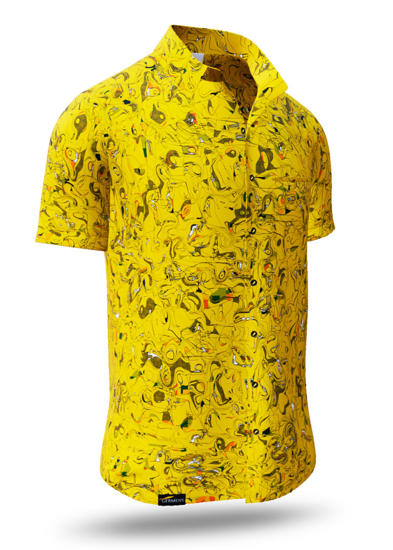 GRAVUR YELLOW - Sommerhemd Herren - GERMENS