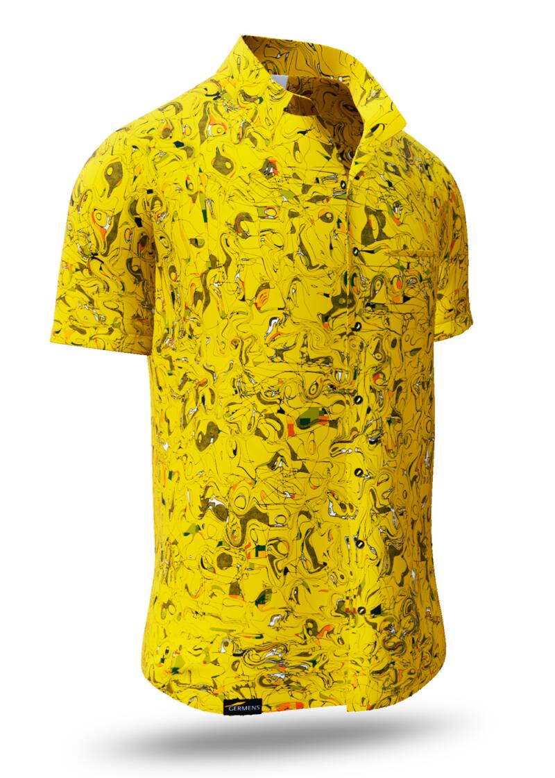 GRAVUR YELLOW - Sommerhemd Herren - GERMENS