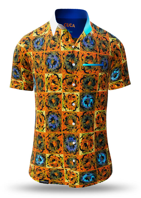 Summer shirt for men CUCA - 100% cotton - 10 sizes from XS to 6XL - exceptional design - finest workmanship - fabrics made in Germany - limited edition and exclusive