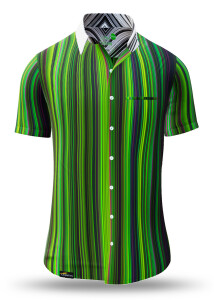 Summer shirt for men ALPHA CENTAURI GREEN - 100% cotton -...