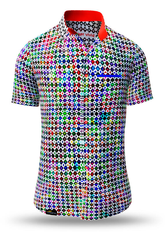 Summer shirt for men SOJOURNER VIVID - 100% cotton - 10 sizes from XS to 6XL - exceptional design - finest workmanship - fabrics made in Germany - limited edition and exclusive