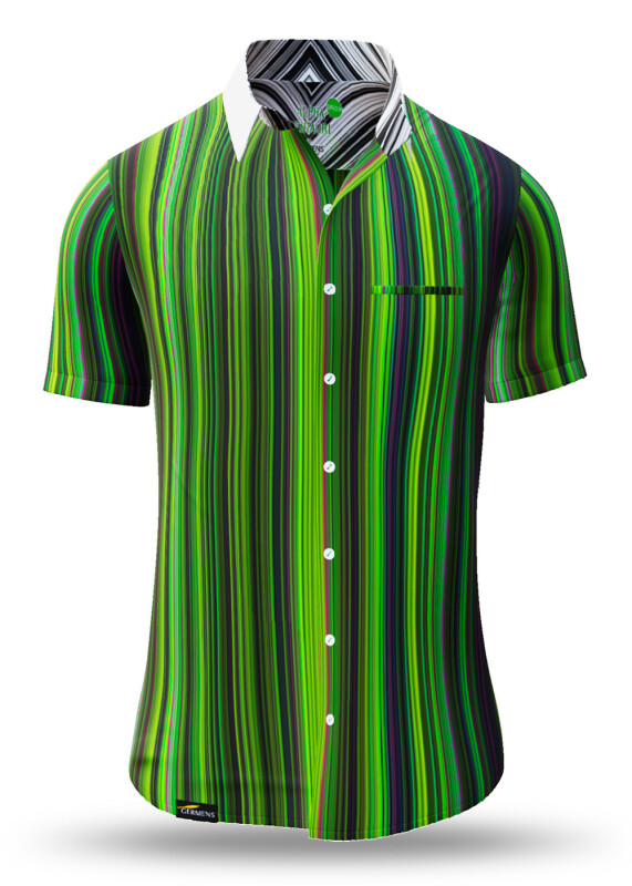 Summer shirt for men ALPHA CENTAURI GREEN - 100% cotton - 10 sizes from XS to 6XL - exceptional design - finest workmanship - fabrics made in Germany - limited edition and exclusive