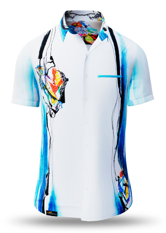 Sommerhemd Herren TIKITIKI - 100 % Baumwolle - 10 Größen von XS - 6XL - außergewöhnliches Design - feinste Verarbeitung - Stoffe Made in Germany - limitiert und exklusiv