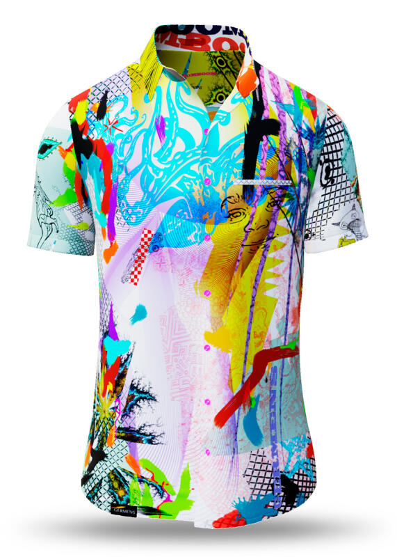 Sommerhemd Herren BOOM BOOM BOOM - 100 % Baumwolle - 10 Größen von XS - 6XL - außergewöhnliches Design - feinste Verarbeitung - Stoffe Made in Germany - limitiert und exklusiv
