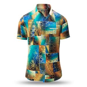 Summer button shirt DRACO TUERKIS - GERMENS